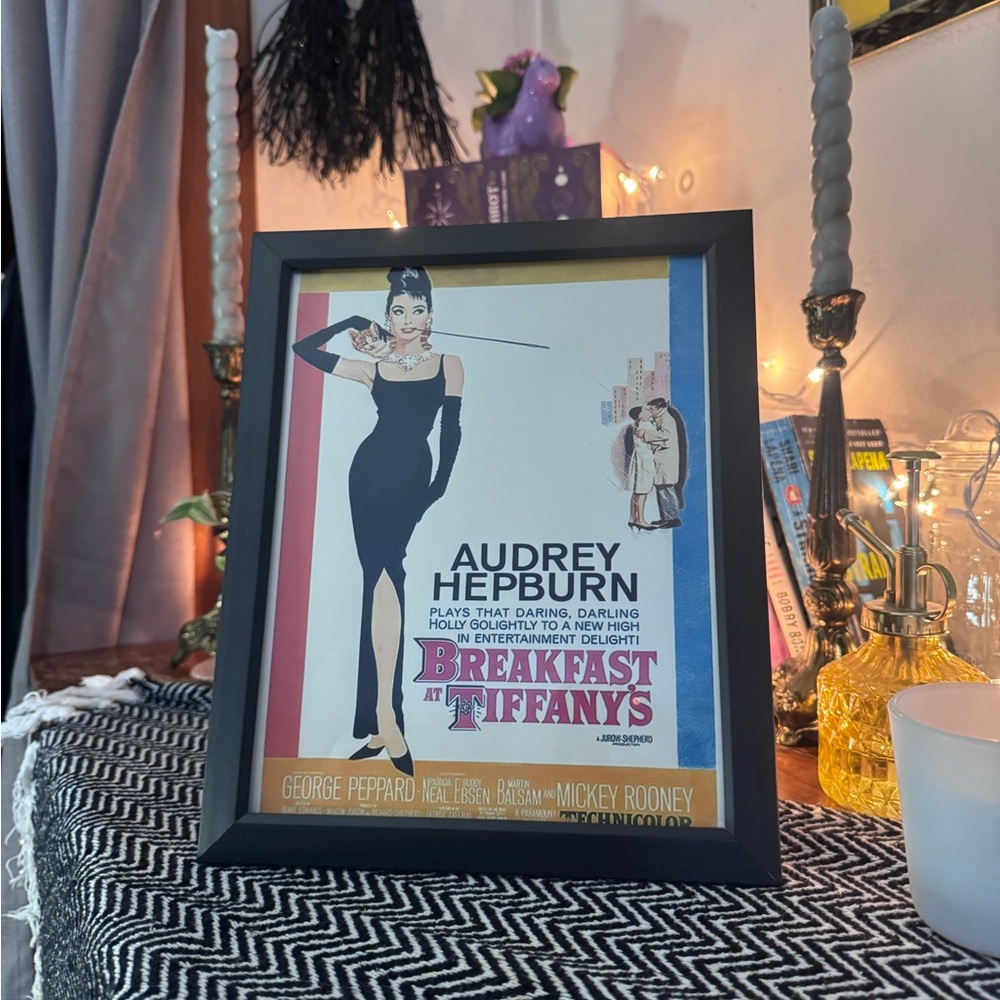 Classic Black Framed Audrey Hepburn Wall Art